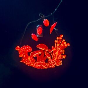 Handmade Glow in the dark mushroom statement necklace